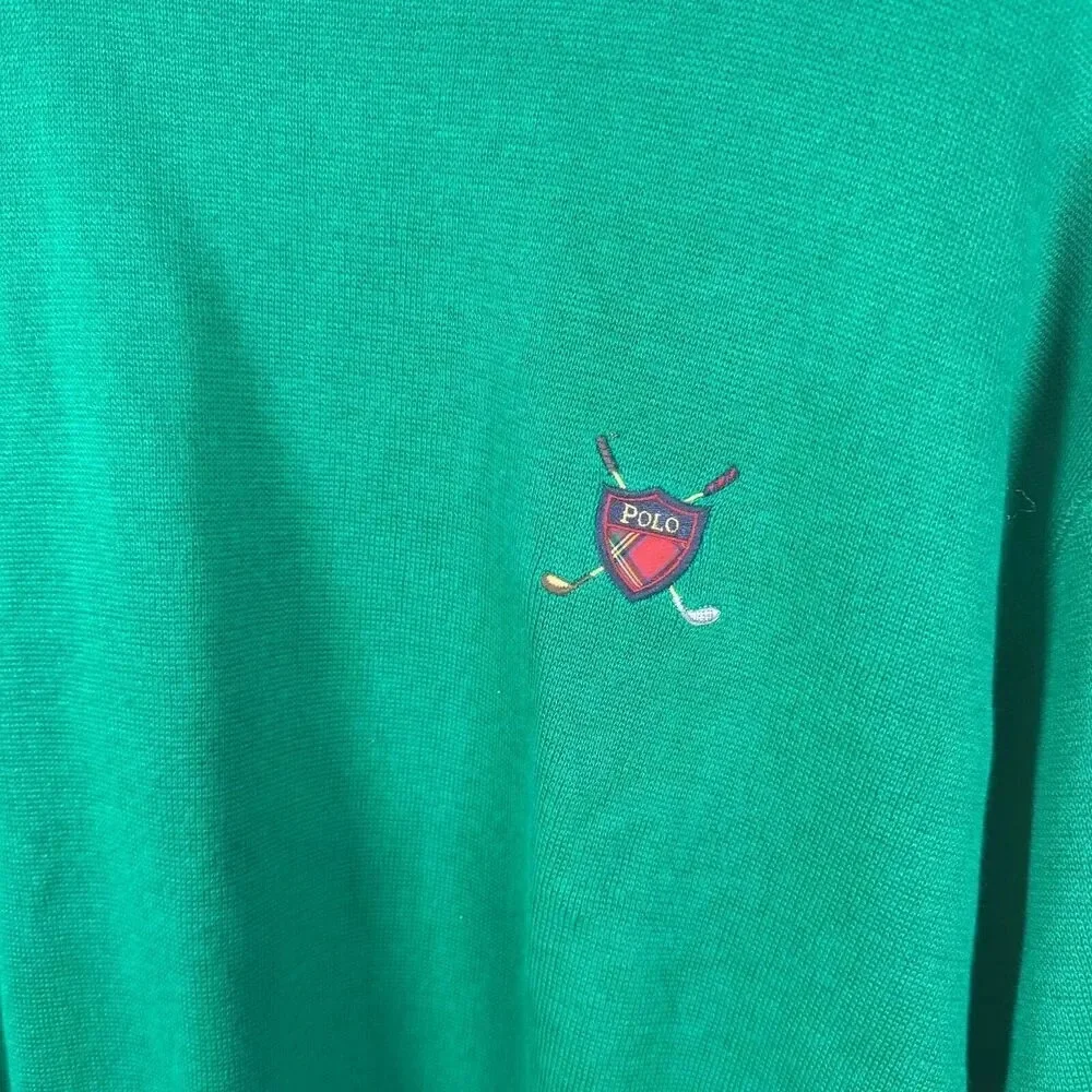 Polo Ralph Lauren Golf Green Crewneck Pullover Sweater Embroidered Size M